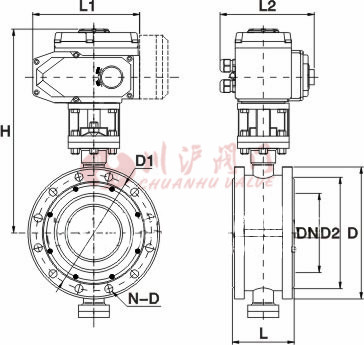 D973H電動三偏心蝶閥結(jié)構(gòu)圖