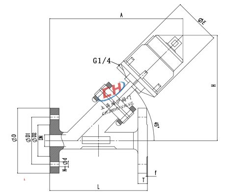 P4蓋米款法蘭角座閥結(jié)構(gòu)圖